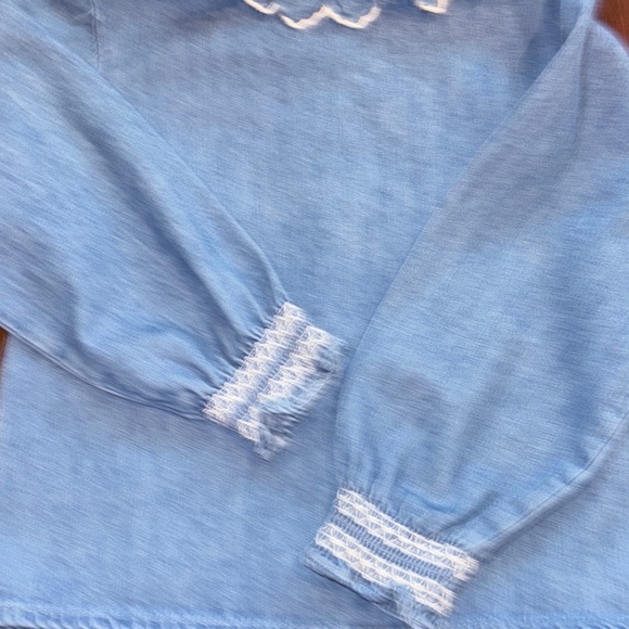 Zara Blue Denim Shirt with Ruffle Details - Picture 8 of 10